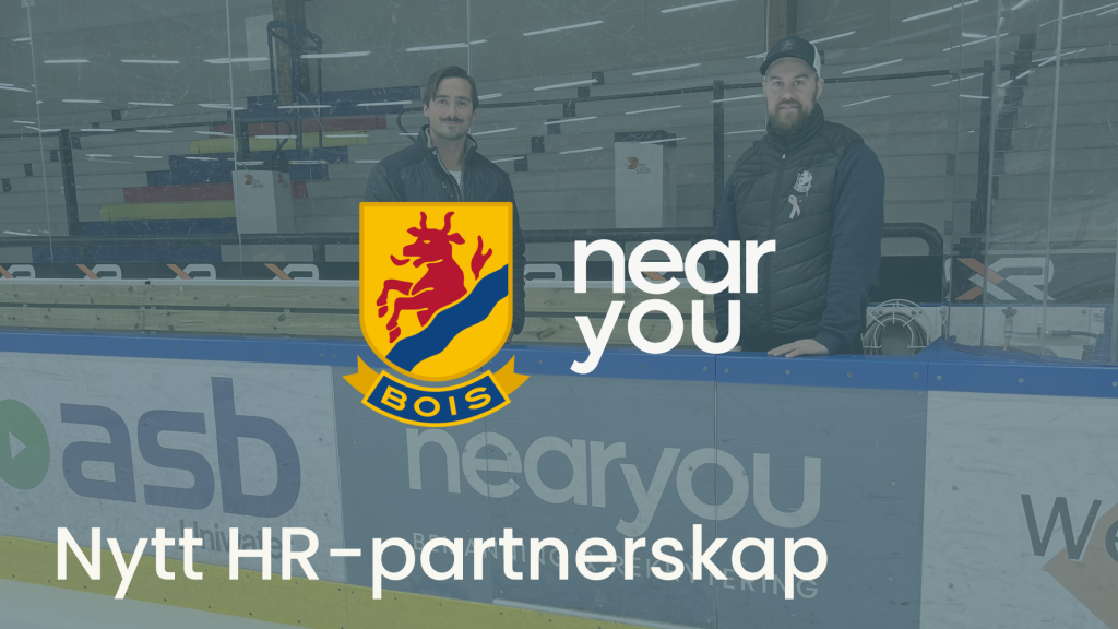 Logga Mariestad BoIS Hockey och NearYou med texten Nytt HR-partnerskap